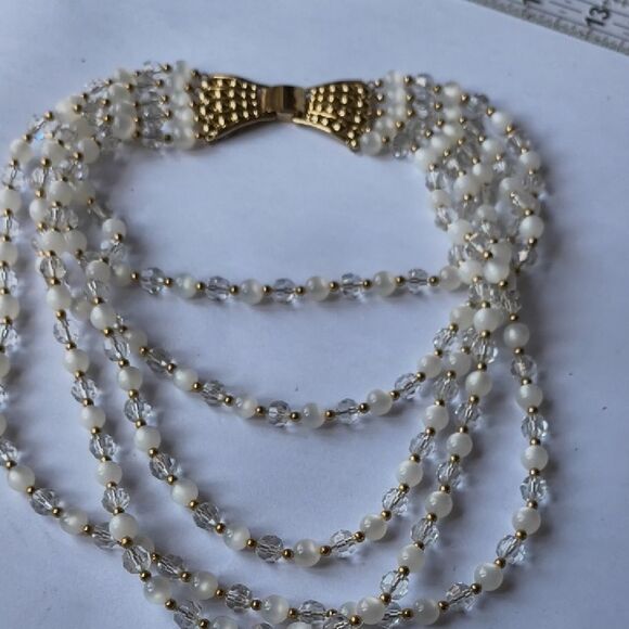 Vintage 1950s Napier 5 Strand Necklace - Picture 2 of 4
